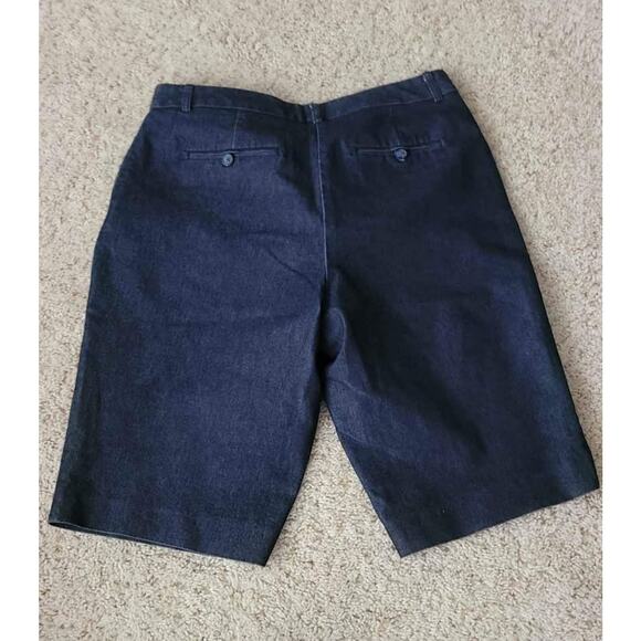 Josephine Chaus Dark Wash Denim Bermuda Shorts Size 8 Cotton Blend - Picture 4 of 5